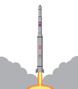 North korean missile vector illustration