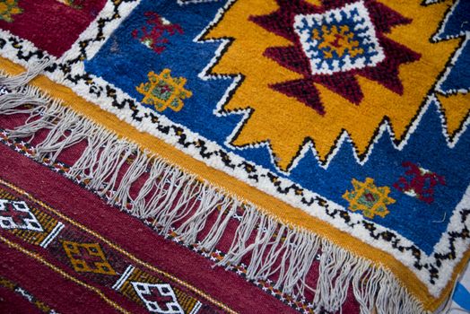 Colourful hand woven berber carpets