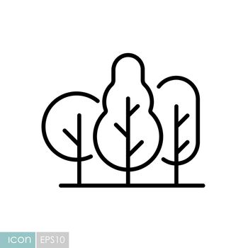 Deciduous forest vector icon. Nature sign