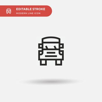 School Bus Simple vector icon. Illustration symbol design template for web mobile UI element. Perfect color modern pictogram on editable stroke. School Bus icons for your business project