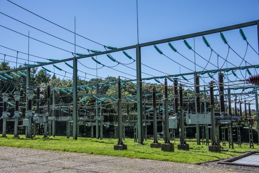 Substation for electricity with lines