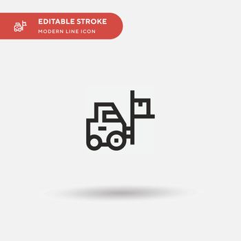 Forklift Simple vector icon. Illustration symbol design template