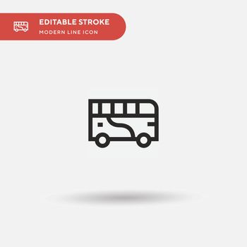 Bus Simple vector icon. Illustration symbol design template for web mobile UI element. Perfect color modern pictogram on editable stroke. Bus icons for your business project