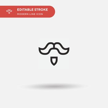 Moustache Simple vector icon. Illustration symbol design templat