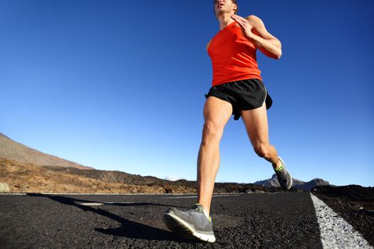 Sprinting running man - male runner training