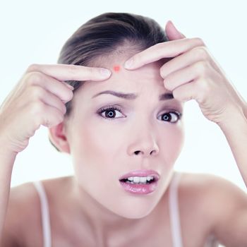 Acne pimple skin blemish spot skin care girl