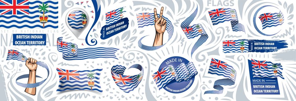 Vector set of the national flag of British Indian Ocean Territory