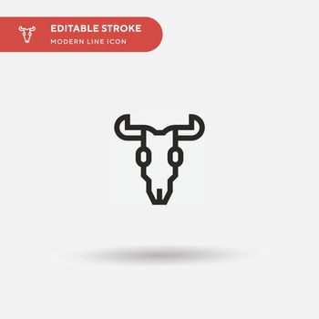 Bull Skull Simple vector icon. Illustration symbol design templa