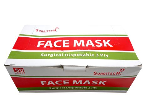 Surgitech face mask disposable 3 ply box