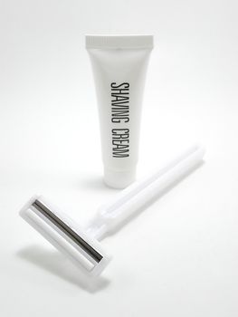 Disposable plastic body manual shaver and shaving cream