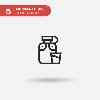 Alcoholic Drink Simple vector icon. Illustration symbol design template for web mobile UI element. Perfect color modern pictogram on editable stroke. Alcoholic Drink icons for your business project