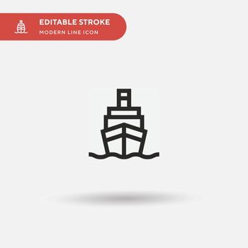 Ship Simple vector icon. Illustration symbol design template for web mobile UI element. Perfect color modern pictogram on editable stroke. Ship icons for your business project