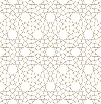 Seamless geometric ornament in brown color.Average thickness lines.