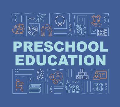Children preschool education word concepts banner