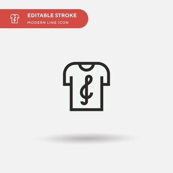 Tshirt Simple vector icon. Illustration symbol design template f