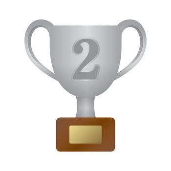 Trophy cup icon illustration. silver ( 2nd place )