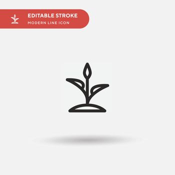 Sprout Simple vector icon. Illustration symbol design template f
