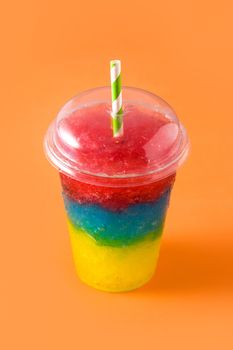 Colorful slushie of differents flavors