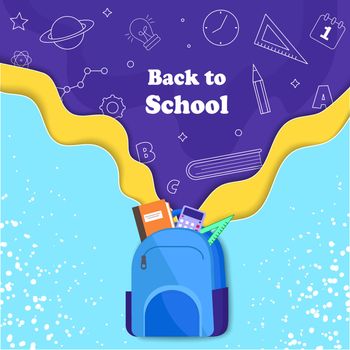Back to school banner, vector banner set of schoolbags,back to school concept ,colorful.