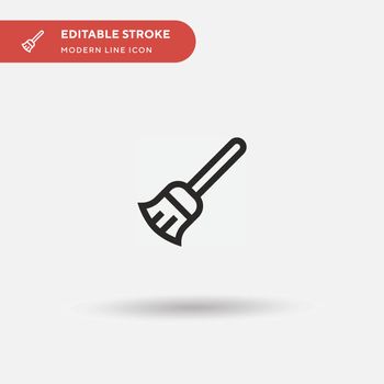Sweeping Broom Simple vector icon. Illustration symbol design te