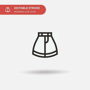 Skirt Simple vector icon. Illustration symbol design template fo