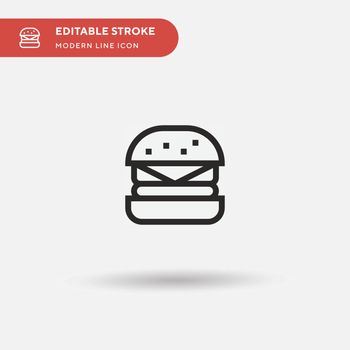 Hamburger Simple vector icon. Illustration symbol design templat