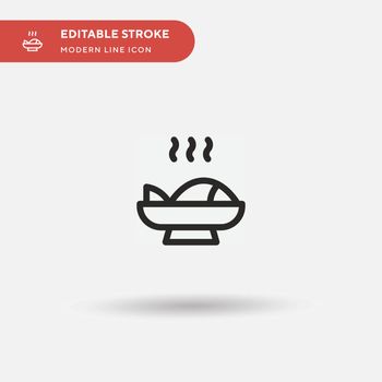 Steamed Fish Simple vector icon. Illustration symbol design temp