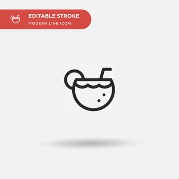 Coconut Drink Simple vector icon. Illustration symbol design template for web mobile UI element. Perfect color modern pictogram on editable stroke. Coconut Drink icons for your business project