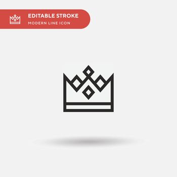Crown Simple vector icon. Illustration symbol design template fo