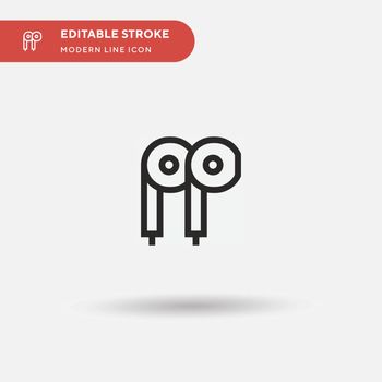 Earphones Simple vector icon. Illustration symbol design templat