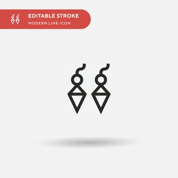 Earrings Simple vector icon. Illustration symbol design template