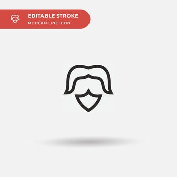 Moustache Simple vector icon. Illustration symbol design templat