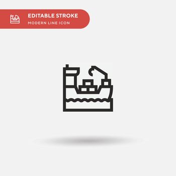 Cargo Ship Simple vector icon. Illustration symbol design template for web mobile UI element. Perfect color modern pictogram on editable stroke. Cargo Ship icons for your business project