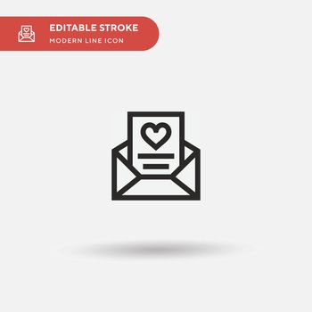 Love Letter Simple vector icon. Illustration symbol design templ
