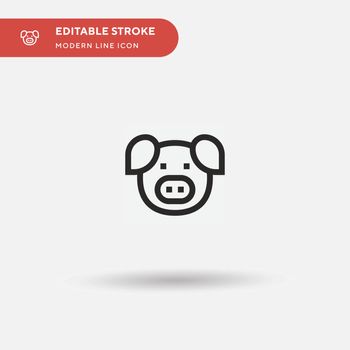 Pig Simple vector icon. Illustration symbol design template for 
