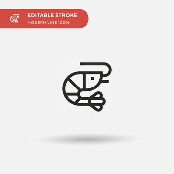 Shrimp Simple vector icon. Illustration symbol design template f
