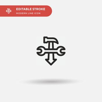 Low Simple vector icon. Illustration symbol design template for 