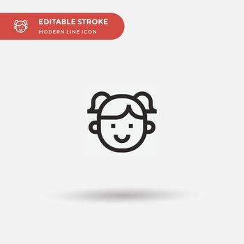 Girl Simple vector icon. Illustration symbol design template for