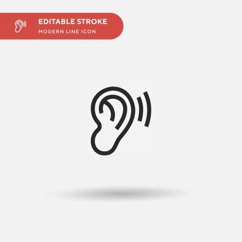 Ear Simple vector icon. Illustration symbol design template for 