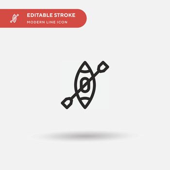 Canoe Simple vector icon. Illustration symbol design template fo