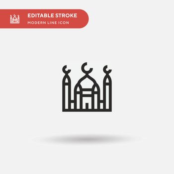 Mosque Simple vector icon. Illustration symbol design template f