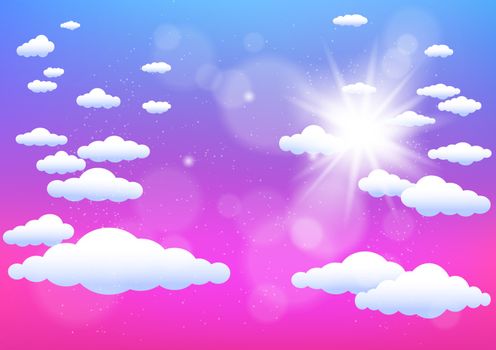 sun and clouds summer template
