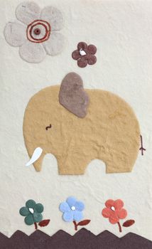 Papercraft elephant and flower , My hand made