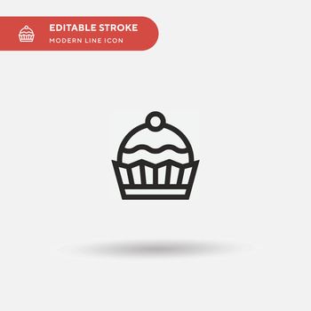 Cupcake Simple vector icon. Illustration symbol design template 