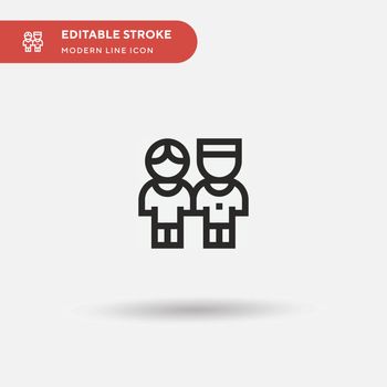 Brothers Simple vector icon. Illustration symbol design template