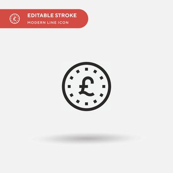 Pound Sterling Simple vector icon. Illustration symbol design te