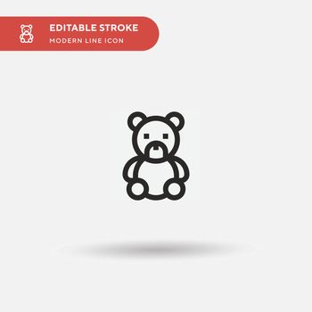 Teddy Bear Simple vector icon. Illustration symbol design templa