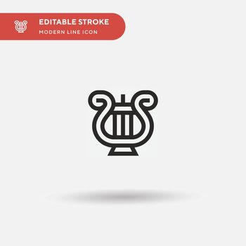 Lyre Simple vector icon. Illustration symbol design template for