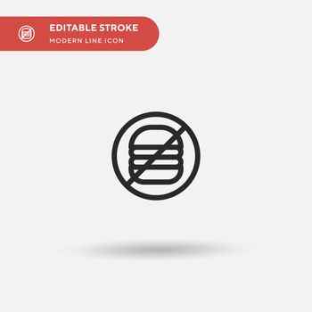 No Food Simple vector icon. Illustration symbol design template for web mobile UI element. Perfect color modern pictogram on editable stroke. No Food icons for your business project