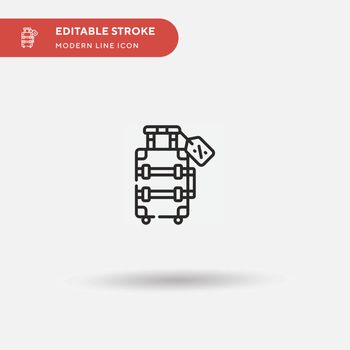 Suitcase Simple vector icon. Illustration symbol design template